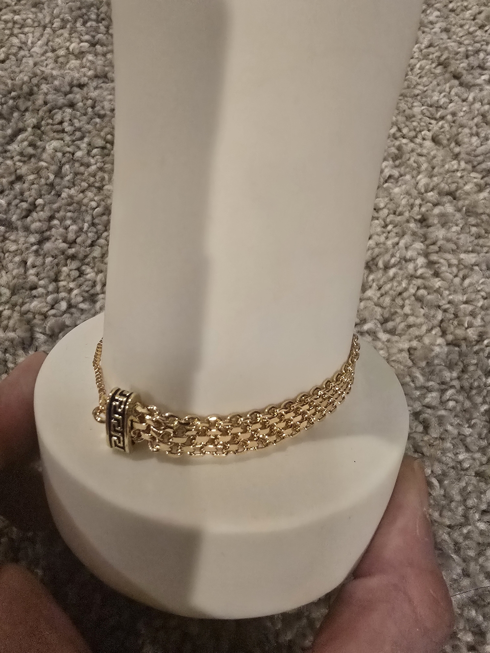 22kgp Dubai Jewekry Elegant Gold Multi-Strand Chain Bracelet - Picture 3 of 9